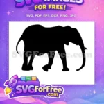 Free Majestic Black Elephant Free Wild African Mammal Safari Art Free SVG - Instant Download