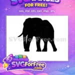 Free Black Textured Elephant Free Powerful Silhouette African Safari Free SVG - Instant Download