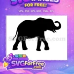 Free Black Elephant Walking Free Majestic Animal Silhouette Safari Wildlife Free SVG - Instant Download