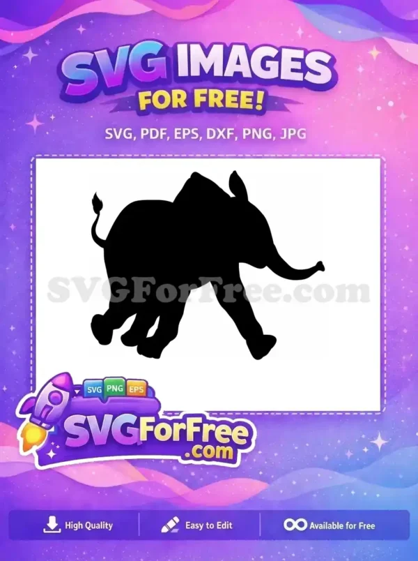 Free Majestic Elephant Free Detailed Silhouette Wildlife Art Free SVG 2
