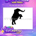 Free Majestic Rearing Elephant Free Bold Black Outline Wildlife Art Free SVG - Instant Download