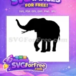Free Black Elephant Silhouette Free Powerful Animal Wildlife Free SVG - Instant Download