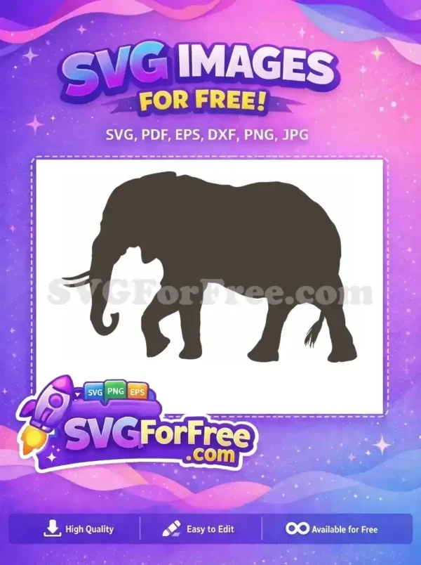 Free Majestic Walking Elephant Free Dark Brown Silhouette Wildlife Free SVG