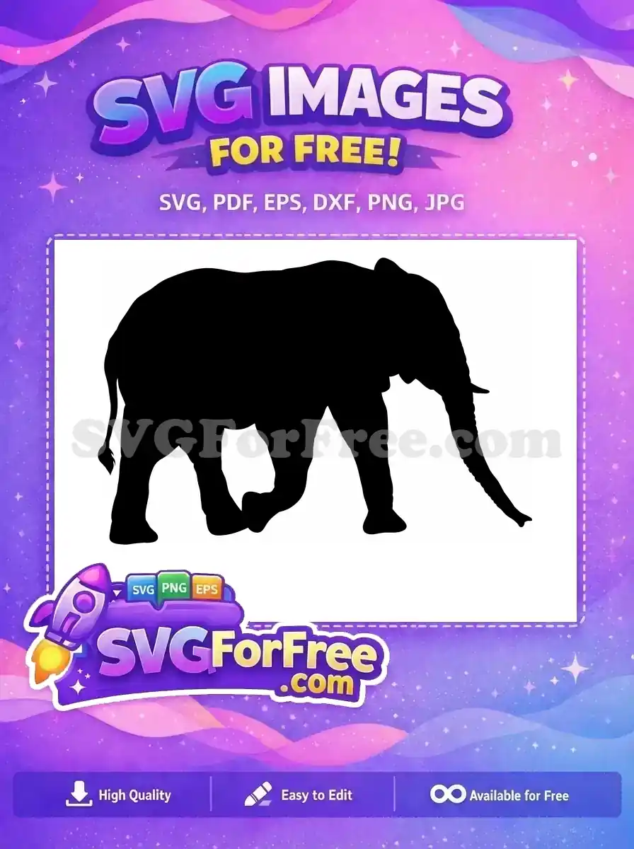 Free Adorable Elephant Silhouette Free Flying Dumbo Movie Free SVG
