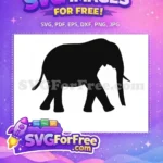 Free strong walking elephant Free minimalist black silhouette African Wildlife Free SVG - Instant Download