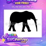 Free Elegant Elephant Silhouette Free Wildlife Safari Design Jungle Adventure Free SVG - Instant Download