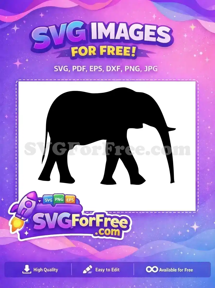 Free Elegant Elephant Silhouette Free Wildlife Safari Design Jungle Adventure Free SVG