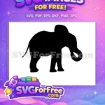 Free Black Elephant Silhouette Free African Wildlife Safari Free SVG - Instant Download