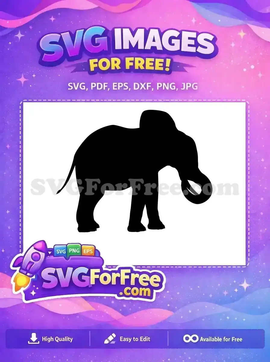Free Black Elephant Silhouette Free African Wildlife Safari Free SVG