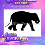 Free Large Walking Elephant Free Detailed Silhouette African Safari Free SVG - Instant Download