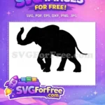 Free Textured Elephant Free Dark Silhouette Safari Free SVG - Instant Download