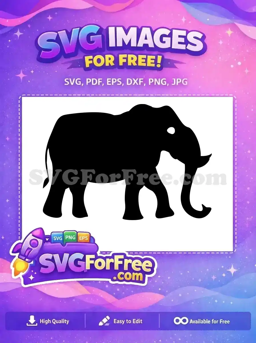 Free Black Elephant Free Majestic Wildlife Art Free SVG