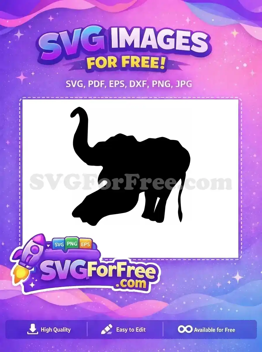 Free Majestic Elephant Free Graceful Animal Outline Safari Wildlife Free SVG
