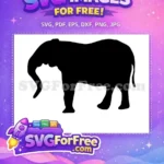 Free Black Elephant Free Wild Safari Art Free SVG - Instant Download