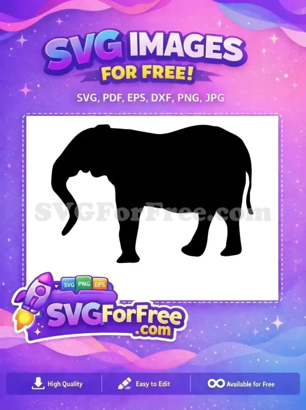 Free Black Elephant Free Wild Safari Art Free SVG