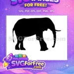 Free Black Elephant Free Majestic Animal Wildlife Safari Free SVG - Instant Download