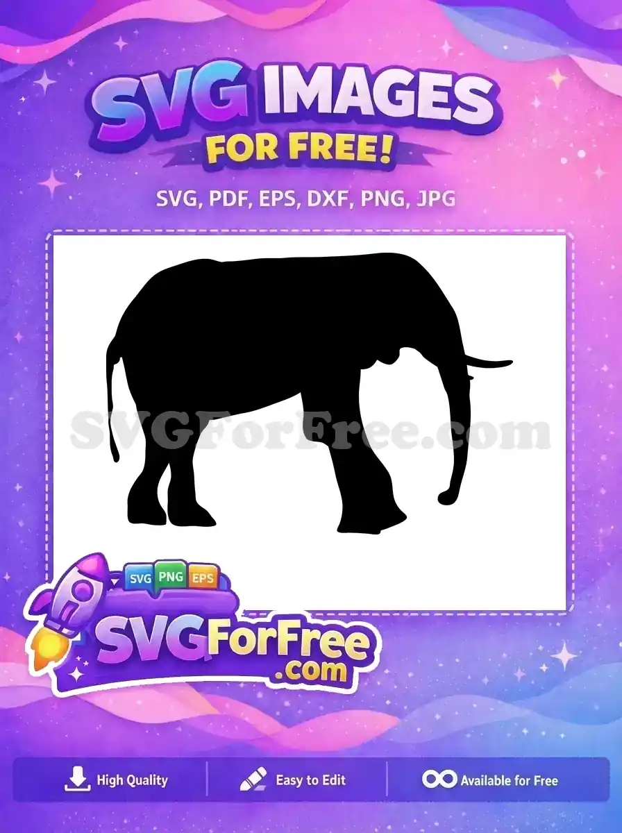 Free Black Elephant Free Majestic Animal Wildlife Safari Free SVG