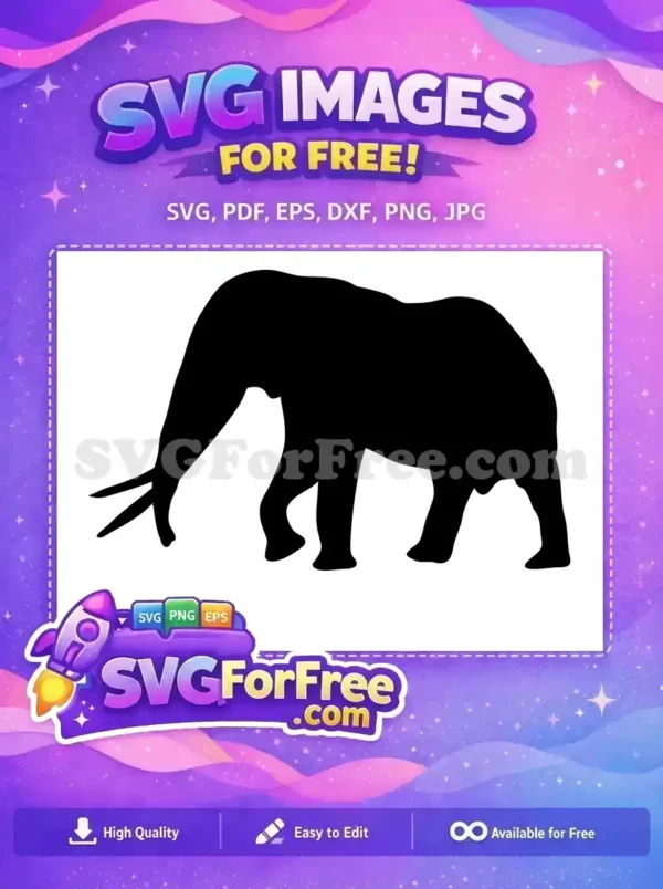 Free Black Elephant Free Majestic Wildlife Animal Silhouette Free SVG
