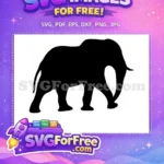 Free majestic Free detailed Elephant Silhouette Free SVG - Instant Download