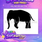 Free Black Elephant Silhouette Free Majestic Wildlife Design African Safari Free SVG - Instant Download