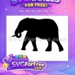 Free Black Elephant Free Majestic Silhouette Wildlife Safari Free SVG - Instant Download