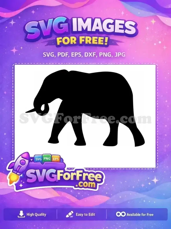 Free Black Elephant Free Majestic Silhouette Wildlife Safari Free SVG