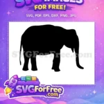 Free elephant silhouette Free wild animal safari Free SVG - Instant Download