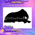 Free Resting Elephant Free Black Silhouette Elephant Silhouette Free SVG - Instant Download