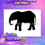 Free Black Walking Elephant Free Wildlife Silhouette African Free SVG - Instant Download