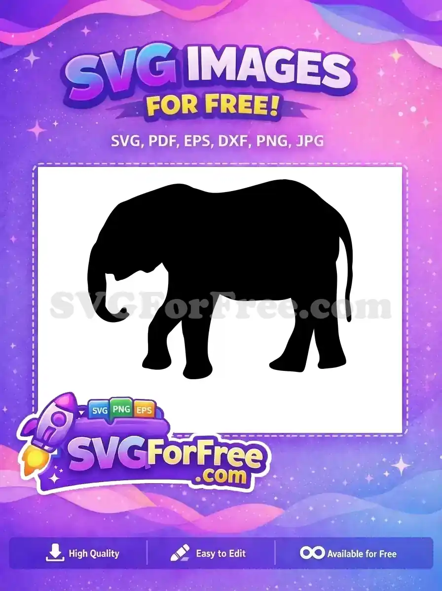 Free Black Walking Elephant Free Wildlife Silhouette African Free SVG