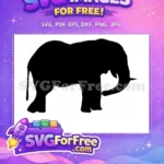Free Majestic Elephant Free Black Outline Elephant Silhouette Free SVG - Instant Download