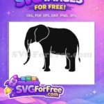 Free Black Elephant Free White Tusk African Animal Free SVG - Instant Download