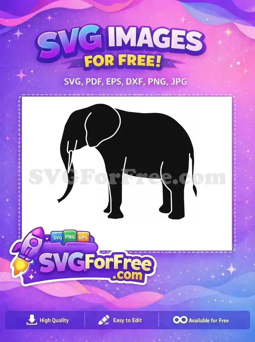 Free Black Elephant Free White Tusk African Animal Free SVG