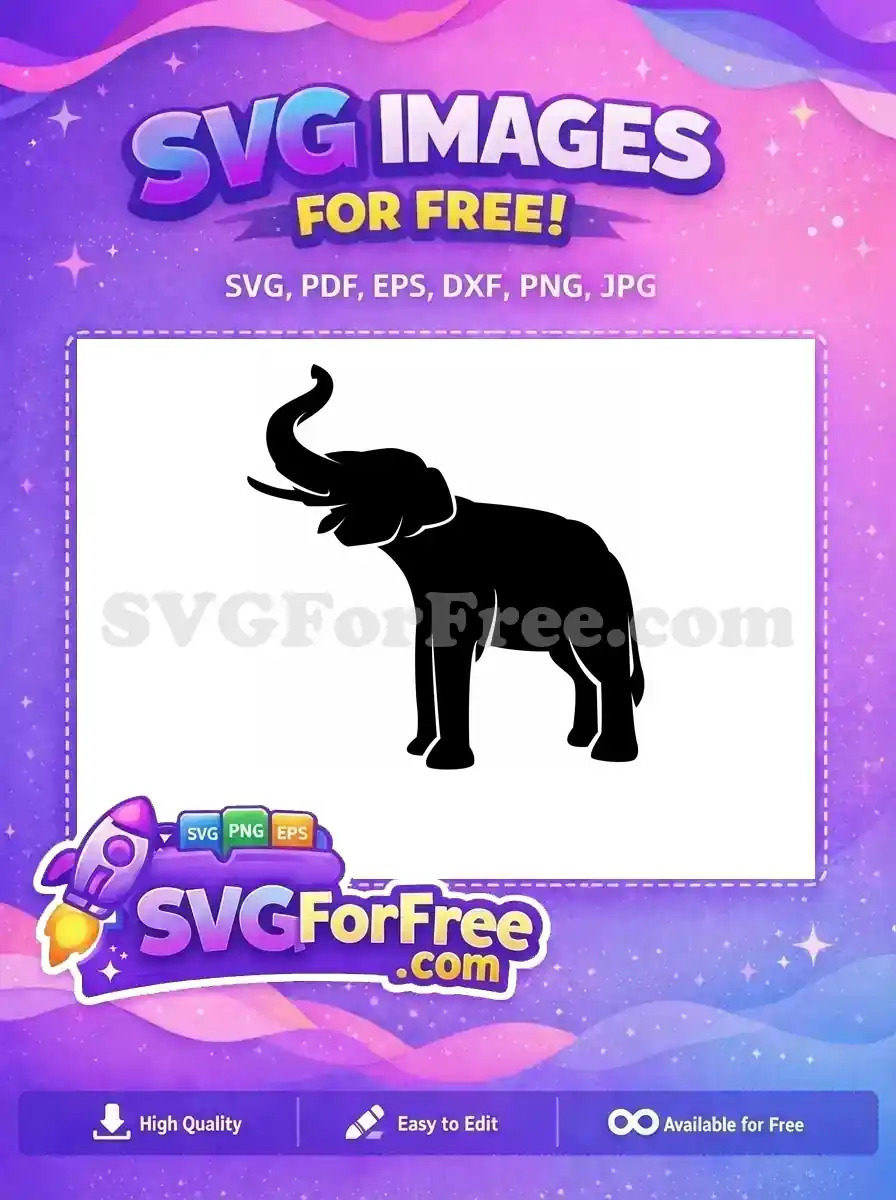 Free Elegant Elephant Silhouette Free Majestic Wildlife Free SVG