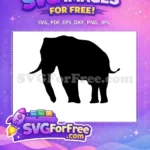 Free Black Standing Elephant Free Simple Elegant Outline Wildlife Design Free SVG - Instant Download