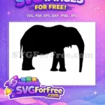 Free Majestic Elephant Free Black Silhouette Dumbo Inspired Free SVG - Instant Download