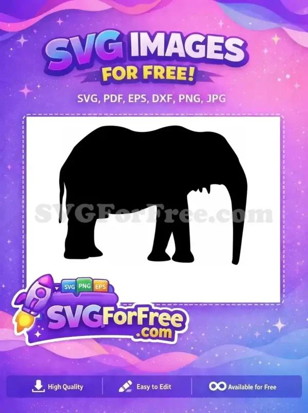Free Majestic Elephant Free Black Silhouette Dumbo Inspired Free SVG