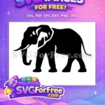 Free Black Elephant Silhouette Free Walking Animal Jungle Free SVG - Instant Download