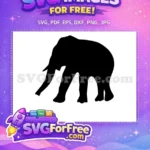 Free Black Elephant Silhouette Free Wild Animal Safari Free SVG - Instant Download