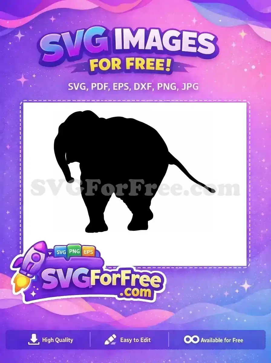 Free Elegant Elephant Free Cute Baby Elephant Silhouette Free SVG