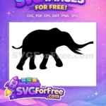 Free Black Elephant Free Walking Silhouette African Wildlife Free SVG - Instant Download