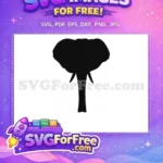 Free Black Elephant Head Free Wildlife Animal Design Free SVG - Instant Download