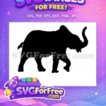 Free Adorable Flying Dumbo Free Elephant Silhouette Black Dumbo Cartoon Free SVG - Instant Download