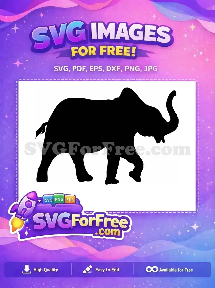 Free Adorable Flying Dumbo Free Elephant Silhouette Black Dumbo Cartoon Free SVG
