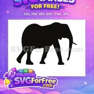 Free Black Elephant Silhouette Free Graceful Walking Animal Wildlife Free SVG