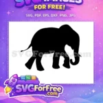 Free Black Elephant Free Graceful Silhouette Animal Design Free SVG - Instant Download