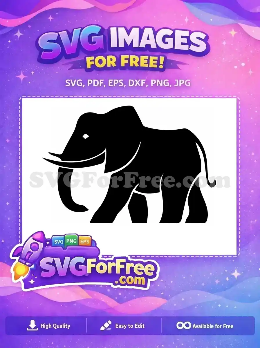 Free Elephant Silhouette Free Safari Animal Jungle Decor Free SVG