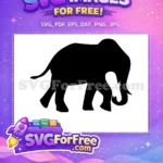 Free Majestic Elephant Free Black Silhouette Wildlife Animal Free SVG 1 - Instant Download