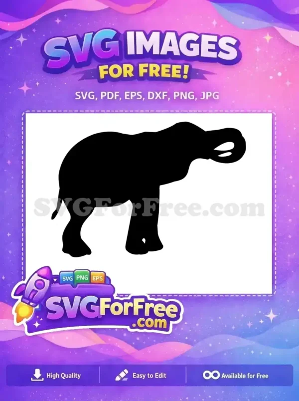 Free Majestic Elephant Free Trunk Up Jungle Safari Free SVG Free Majestic Elephant Free Trunk Up Jungle Safari Free SVG