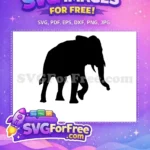 Free Majestic Elephant Free Black Silhouette Wildlife Safari Free SVG - Instant Download
